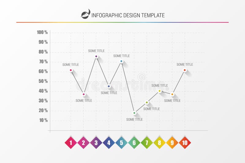 Calibre de conception d'Infographic Ligne diagramme colorée Vecteur illustration stock Calibre de conception d'Infographic Ligne diagramme colorée Vecteur illustration stock