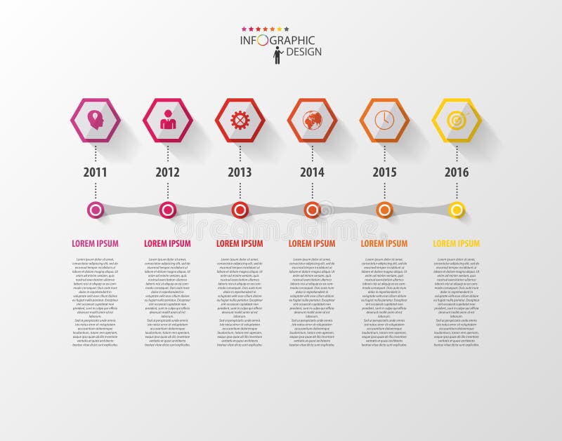 Calibre de conception de vecteur d'Infographics Concept de chronologie illustration stock Calibre de conception de vecteur d'Infographics Concept de chronologie illustration stock