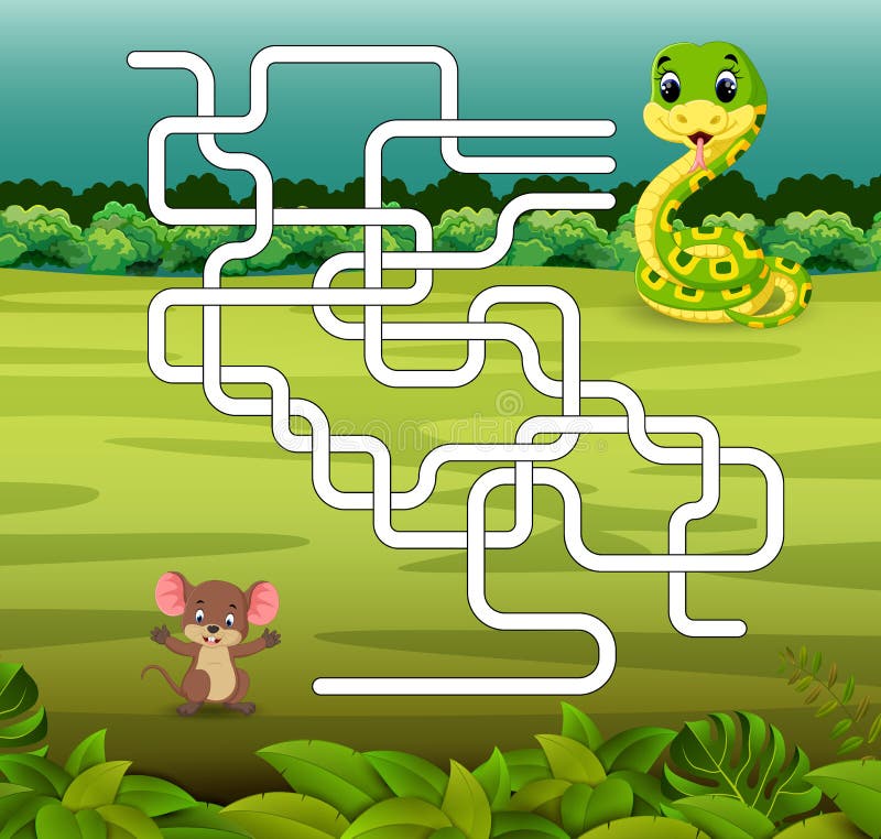 Calibre de jeu avec le serpent et la souris illustration de vecteur Calibre de jeu avec le serpent et la souris illustration de vecteur