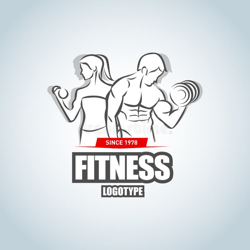 Calibre de logo de forme physique d'homme et de femme Logotype de club de gymnase Concept créatif de centre de fitness de sport F illustration libre de droits Calibre de logo de forme physique d'homme et de femme Logotype de club de gymnase Concept créatif de centre de fitness de sport F illustration libre de droits