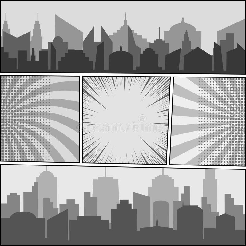 Calibre de monochrome de bande dessinée illustration stock Calibre de monochrome de bande dessinée illustration stock