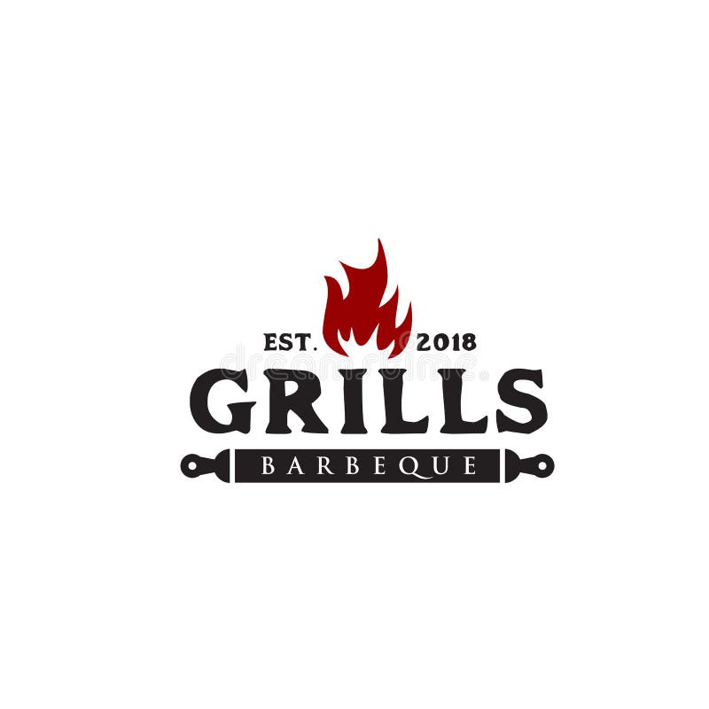 Calibre de vecteur de conception de logo de barbecue de gril illustration de vecteur Calibre de vecteur de conception de logo de barbecue de gril illustration de vecteur