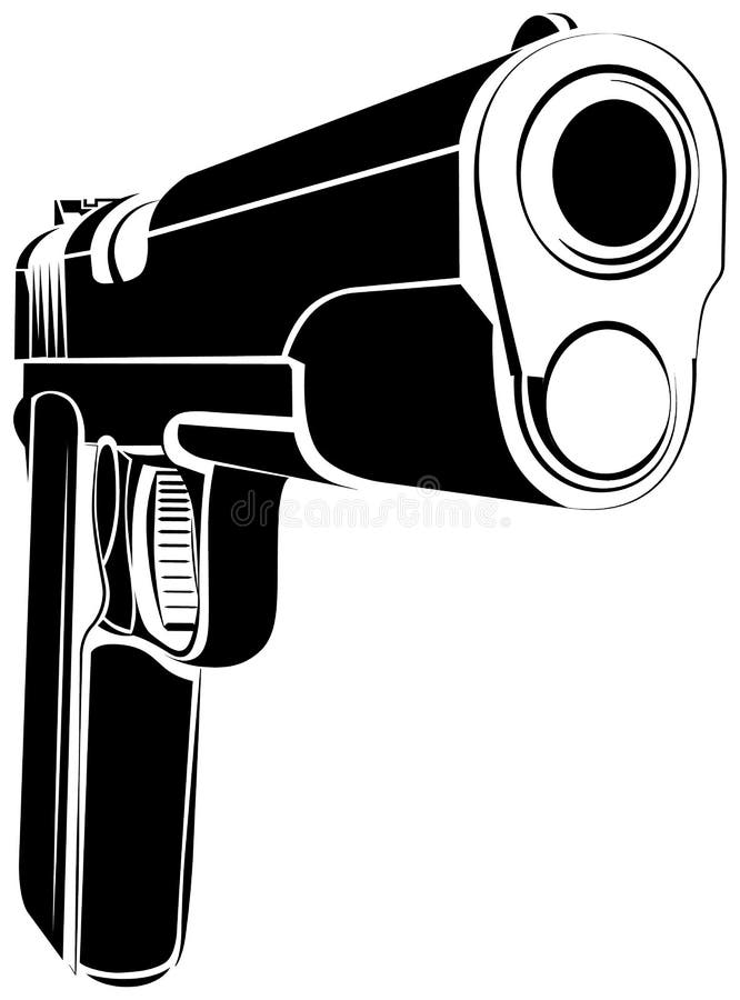 Ilustración Realista De Una Pistola Calibre 9 Mm De Plata Ilustraciones  svg, vectoriales, clip art vectorizado libre de derechos. Image 30741426