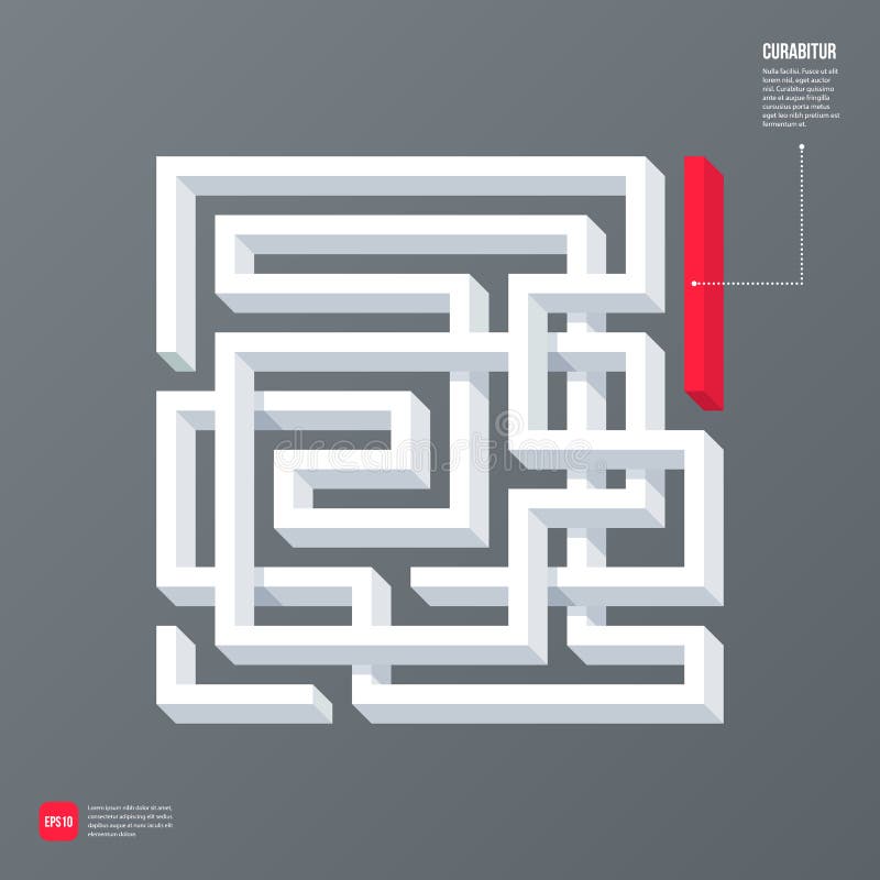 Calibre moderne d'affaires avec l'élément abstrait de la conception 3d dans une forme d'un labyrinthe sur le fond gris illustration libre de droits Calibre moderne d'affaires avec l'élément abstrait de la conception 3d dans une forme d'un labyrinthe sur le fond gris illustration libre de droits