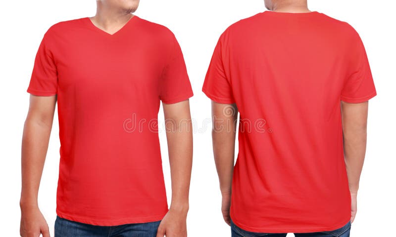 Calibre rouge de conception de chemise de décolleté en V