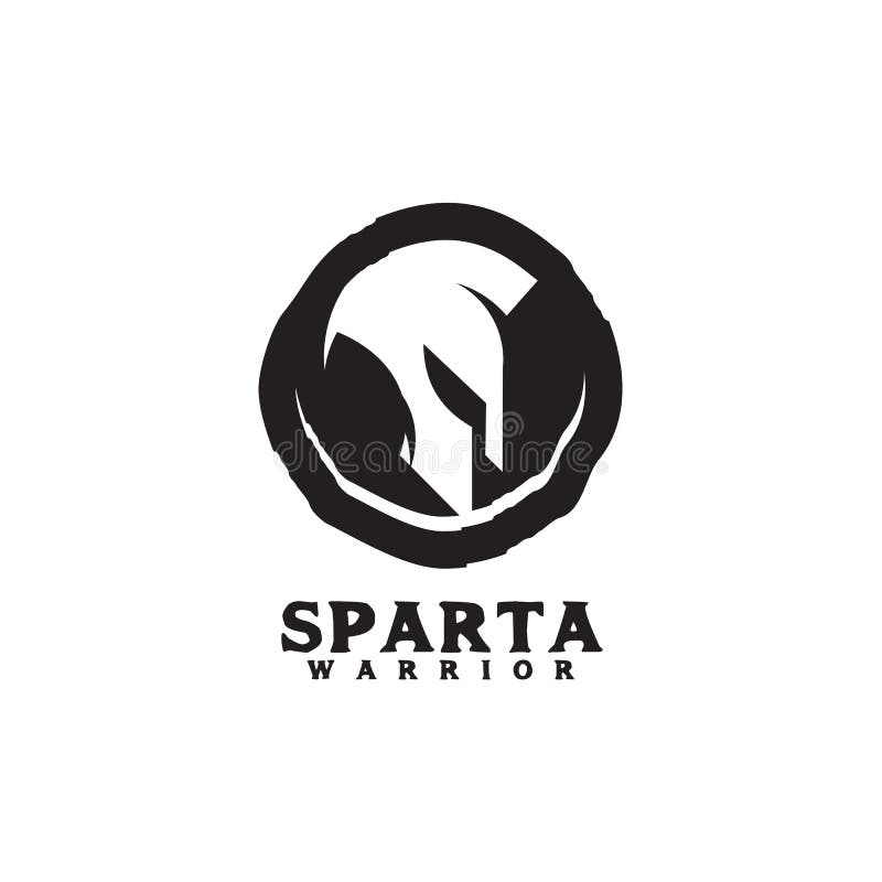 Calibre spartiate de vecteur de conception de logo de guerrier illustration stock Calibre spartiate de vecteur de conception de logo de guerrier illustration stock