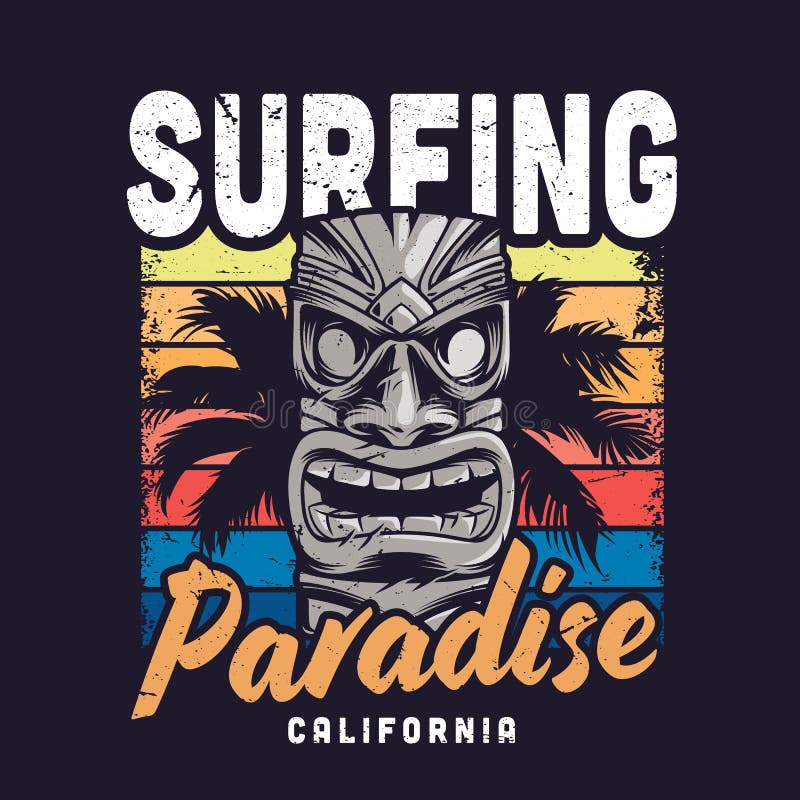 Calibre surfant coloré de paradis de cru illustration stock Calibre surfant coloré de paradis de cru illustration stock