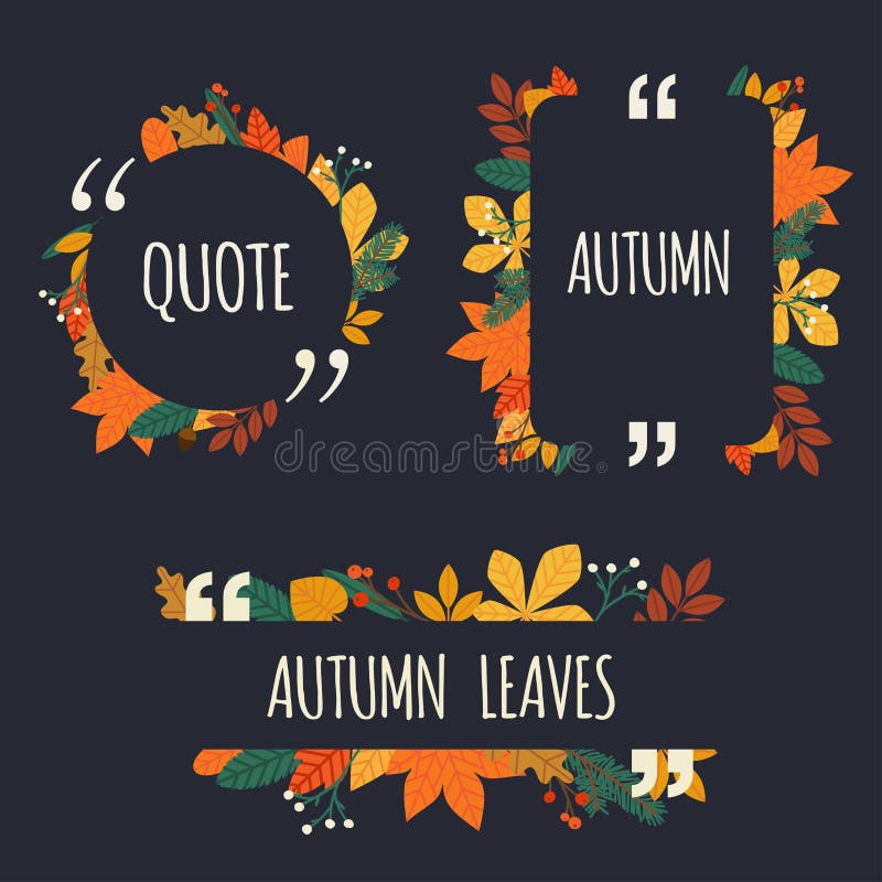 Calibre vide de citation Éléments de conception d'automne avec des feuilles Papier illustration stock Calibre vide de citation Éléments de conception d'automne avec des feuilles Papier illustration stock