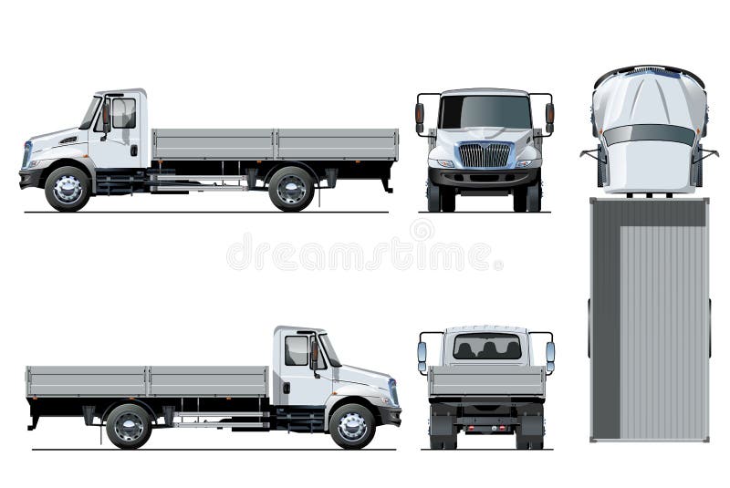 Calibre à plat de camion de vecteur d'isolement sur le blanc illustration libre de droits Calibre à plat de camion de vecteur d'isolement sur le blanc illustration libre de droits