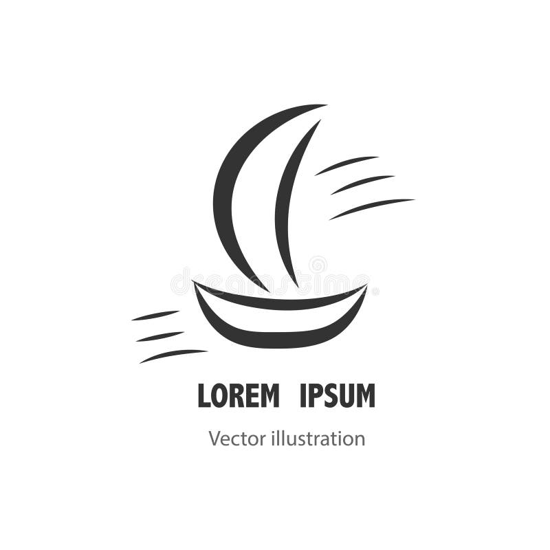 Calibres de logo de vecteur de yacht Silhouettes de yachts La ligne de vecteur fait de la navigation de plaisance l'icône, illust