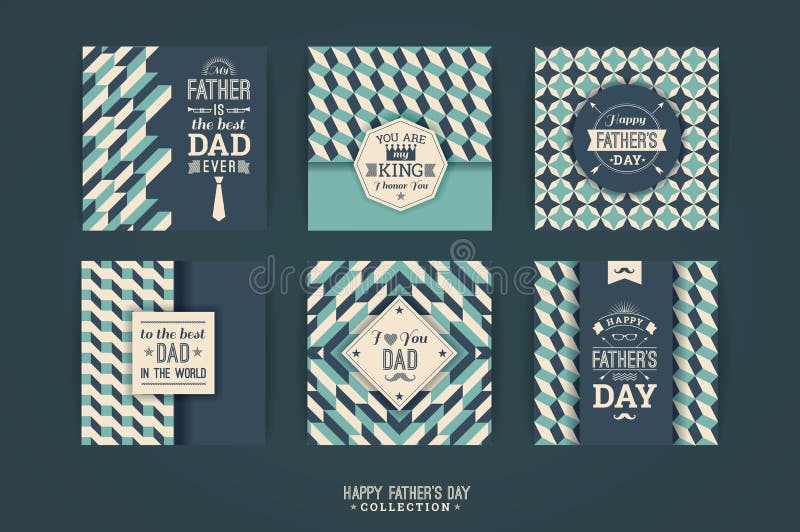 Calibres heureux de jour du père s dans le rétro style illustration stock Calibres heureux de jour du père s dans le rétro style illustration stock