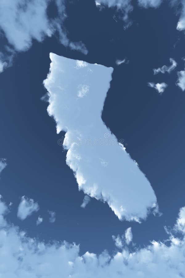 California in Clouds vector illustration