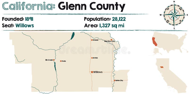 California - Glenn county map royalty free illustration California - Glenn county map royalty free illustration