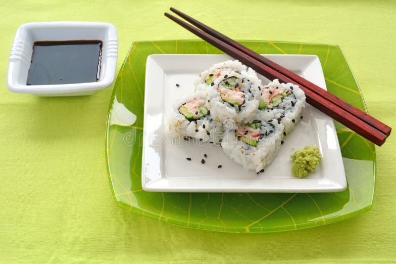 California roll sushi horizontal format