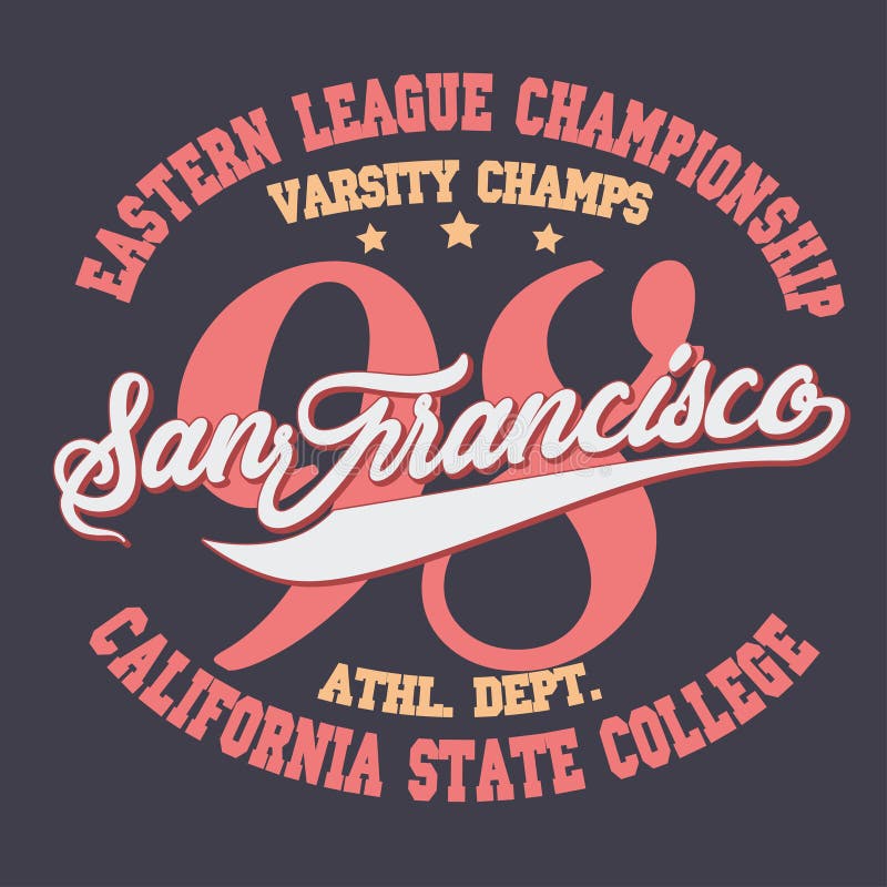 California sport wear T-shirt Typography design. Vector