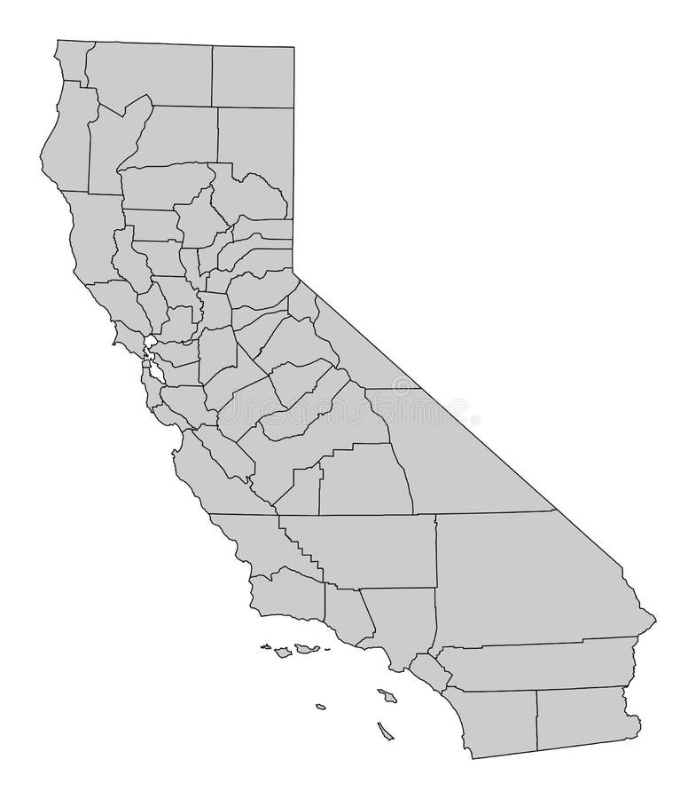 California counties map stock illustration. Illustration of santa