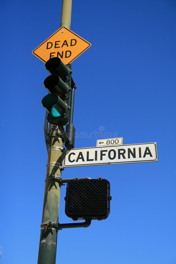 California Street Sign and Light Stock Photo Image of guide