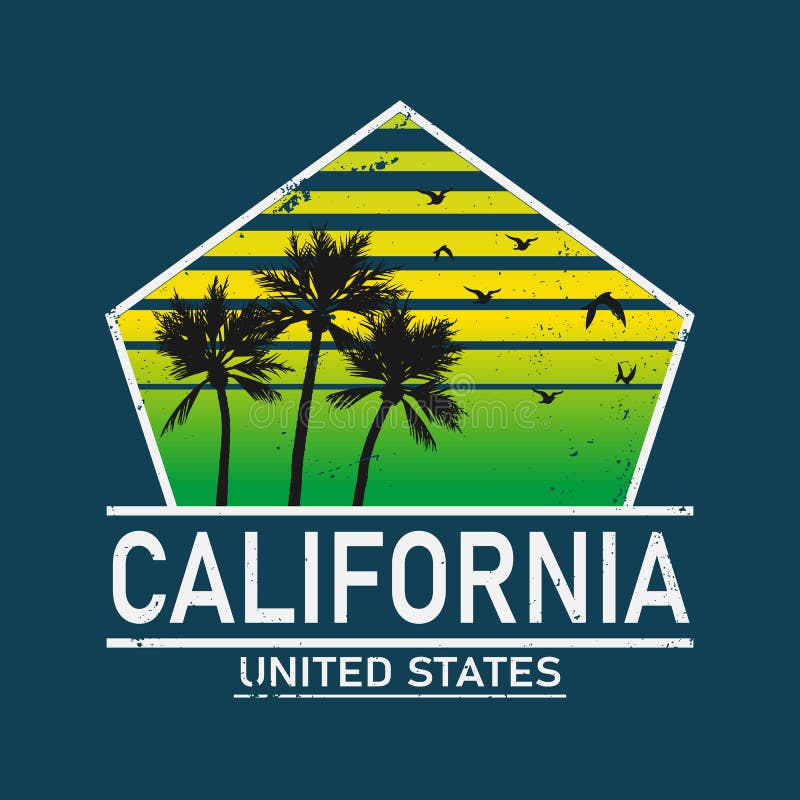 Californie typographie pour tshirt impression vectorielle illustration