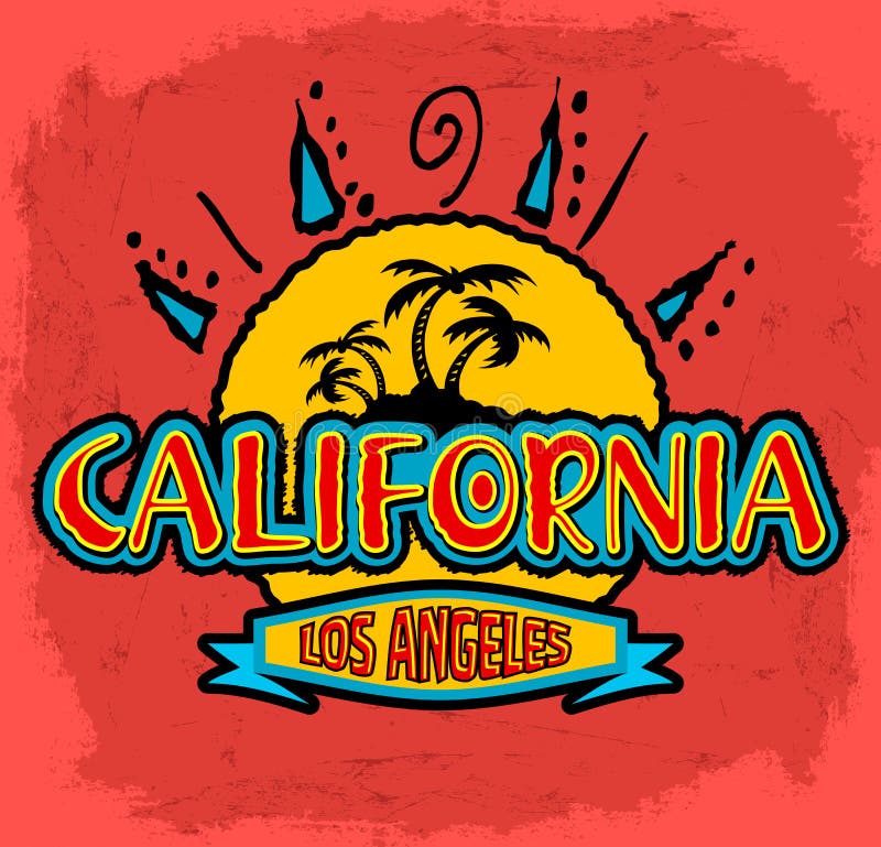 Califórnia - Los Angeles - crachá do vetor - emblema ilustração royalty free Califórnia - Los Angeles - crachá do vetor - emblema ilustração royalty free