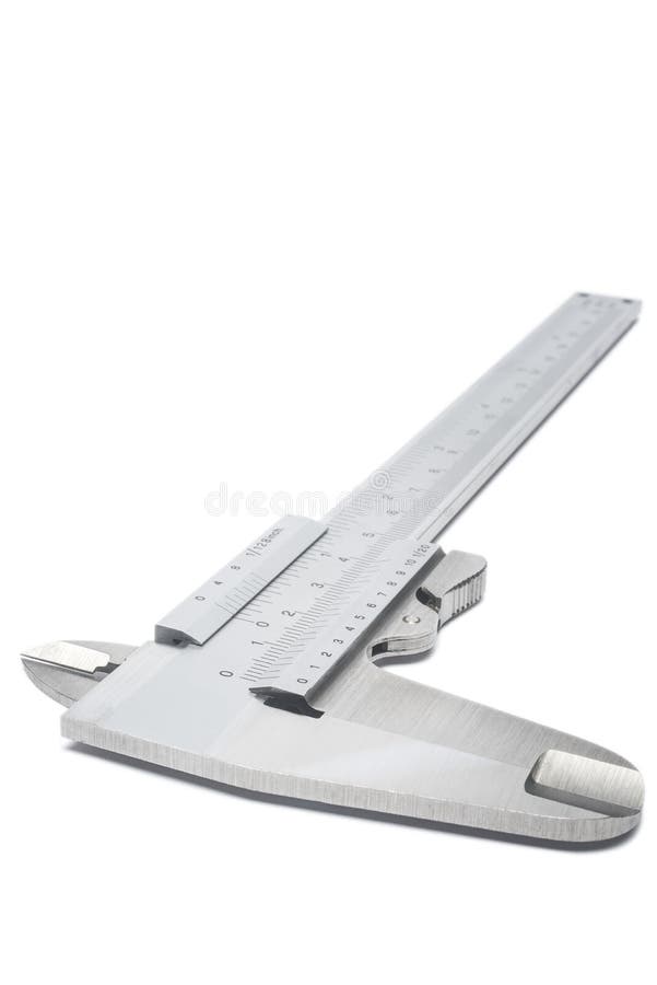 Caliper on white stock image. Image of stainless, ruler 89898961