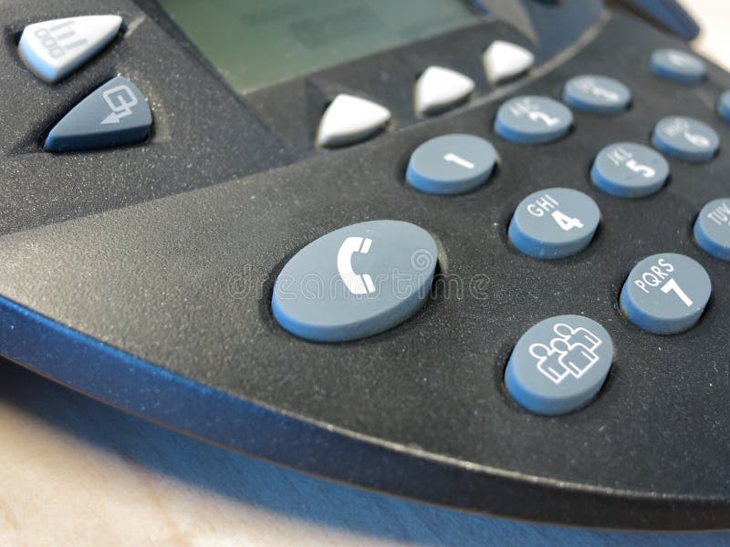 Call-button on Conference Telephone Stock Photo - Image of