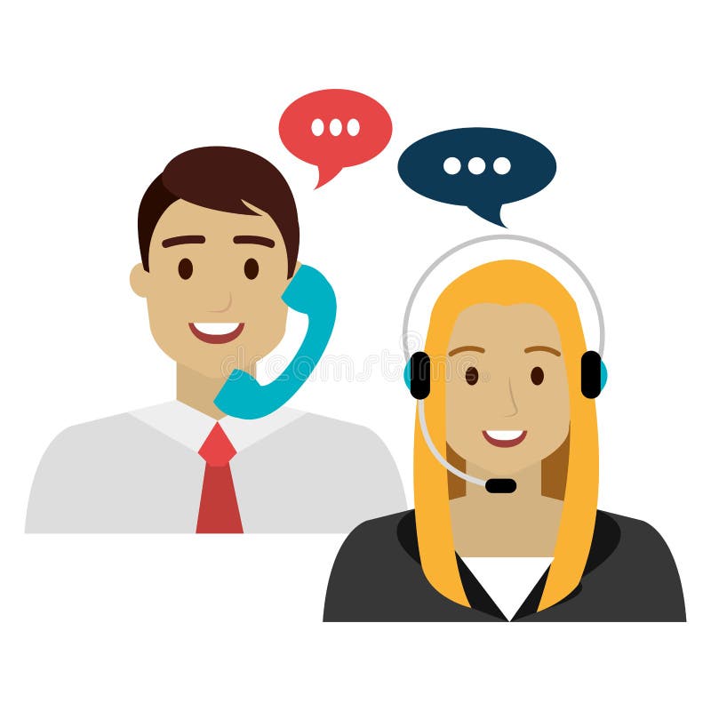 Call Center Avatars Speech Bubble Stock Illustrations – 12 Call Center ...