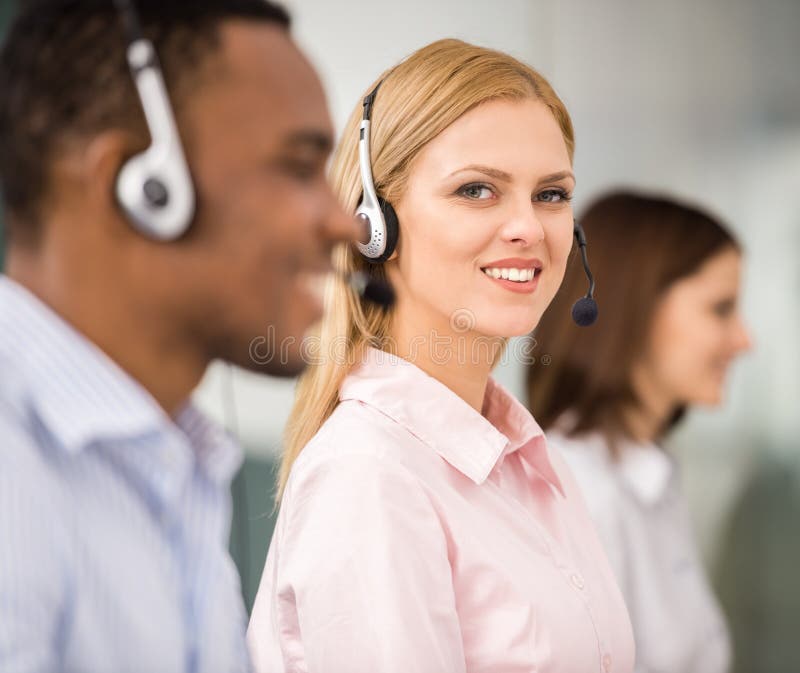 Call center stock image. Image of computer, phone, center 55619003