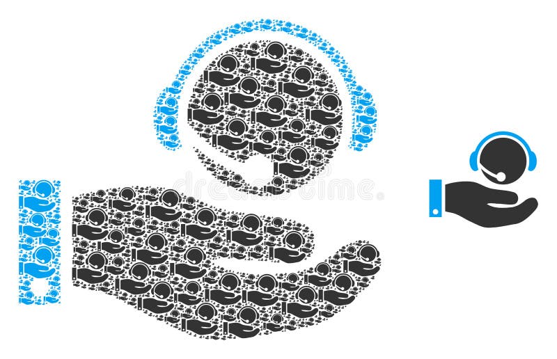 Call Center Service Recursive Icon Collage vector illustration