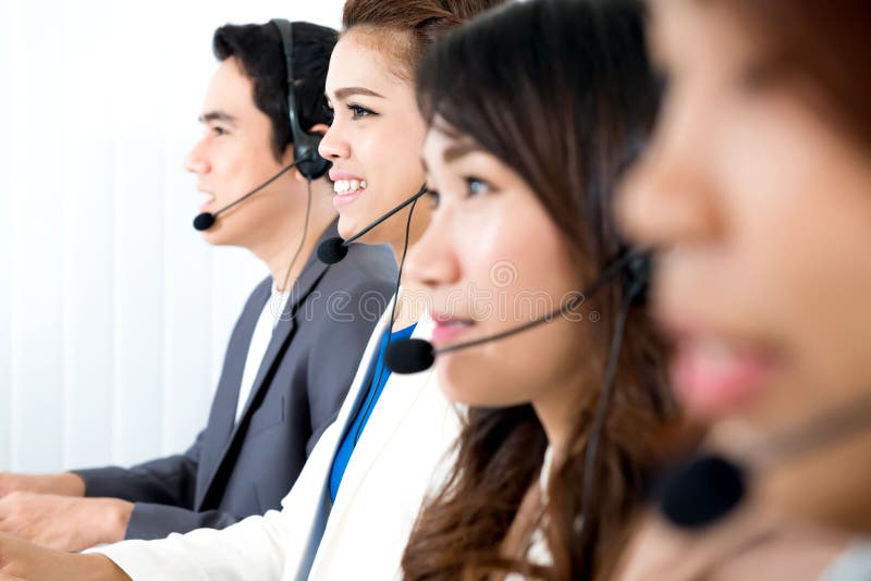 Call center or telemarketer team