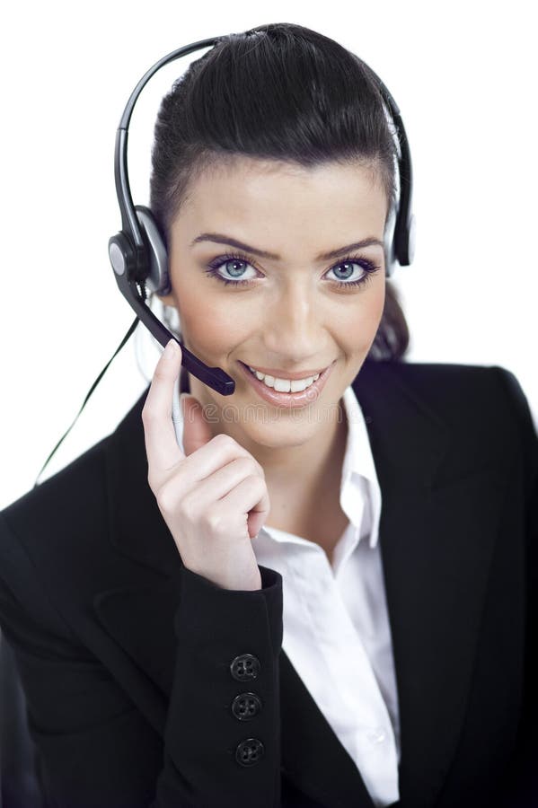 Call center woman dealing with the customer