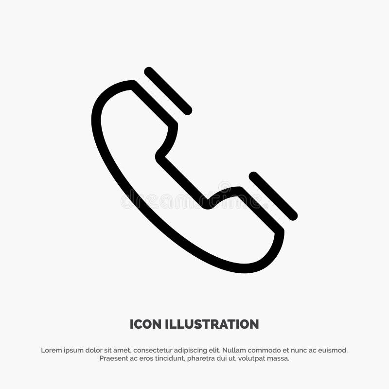 Call, Contact, Telephone Outline Icon. Line Art Vector Stock Illustration Illustration of