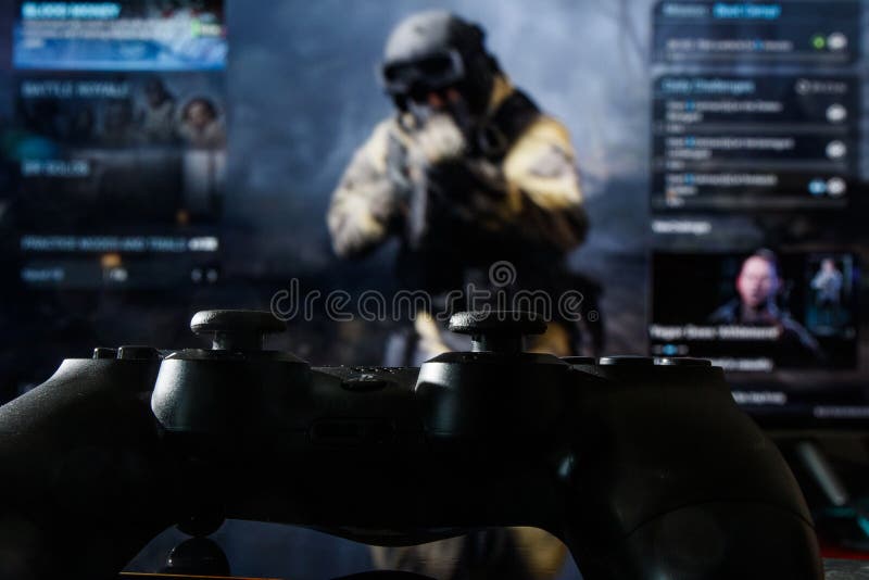 Call of Duty: Warzone is a free-to-play battle royale video game. Video  computer game. Man play video game on laptop Stock Photo - Alamy