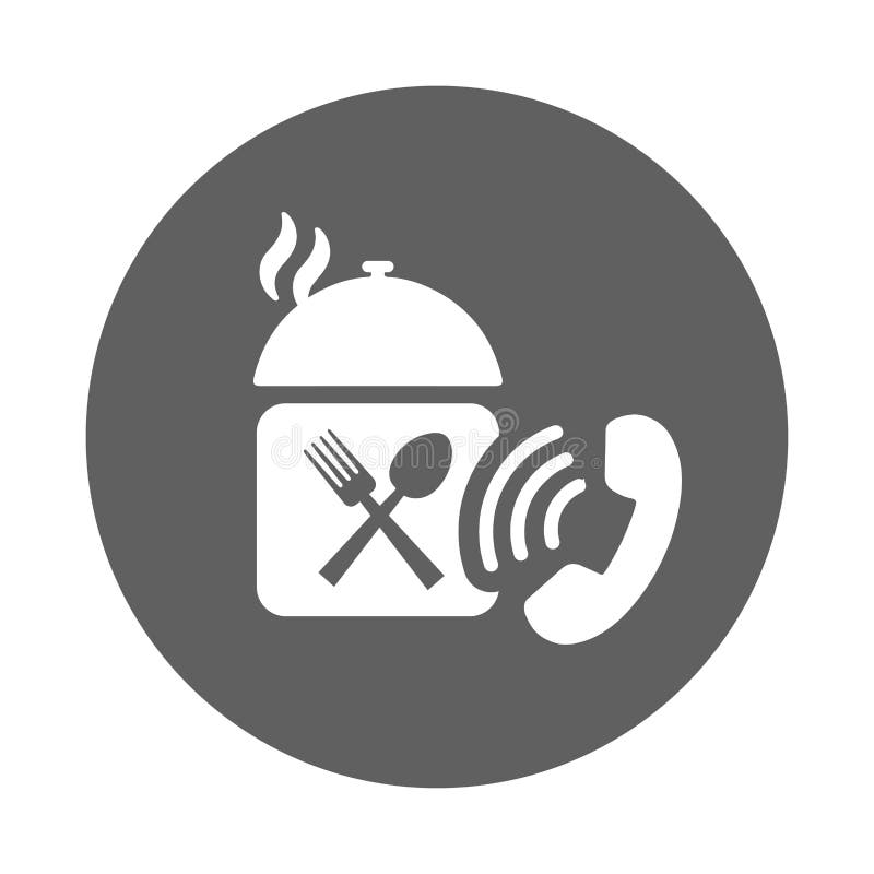 Call, Food, Order Line Icon. Outline Vector Stock Vector - Illustration