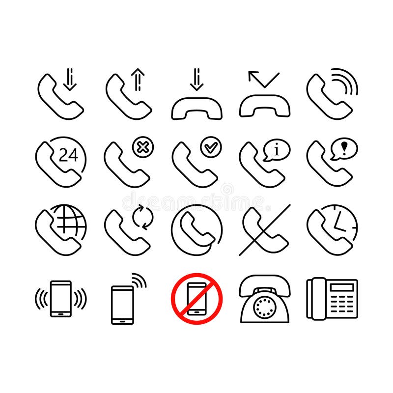 Call icon set stock vector. Illustration of connect - 179982500