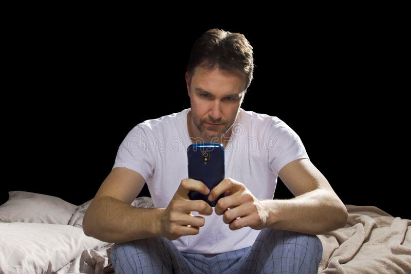 On Call Late Night stock image. Image of cellphone, person