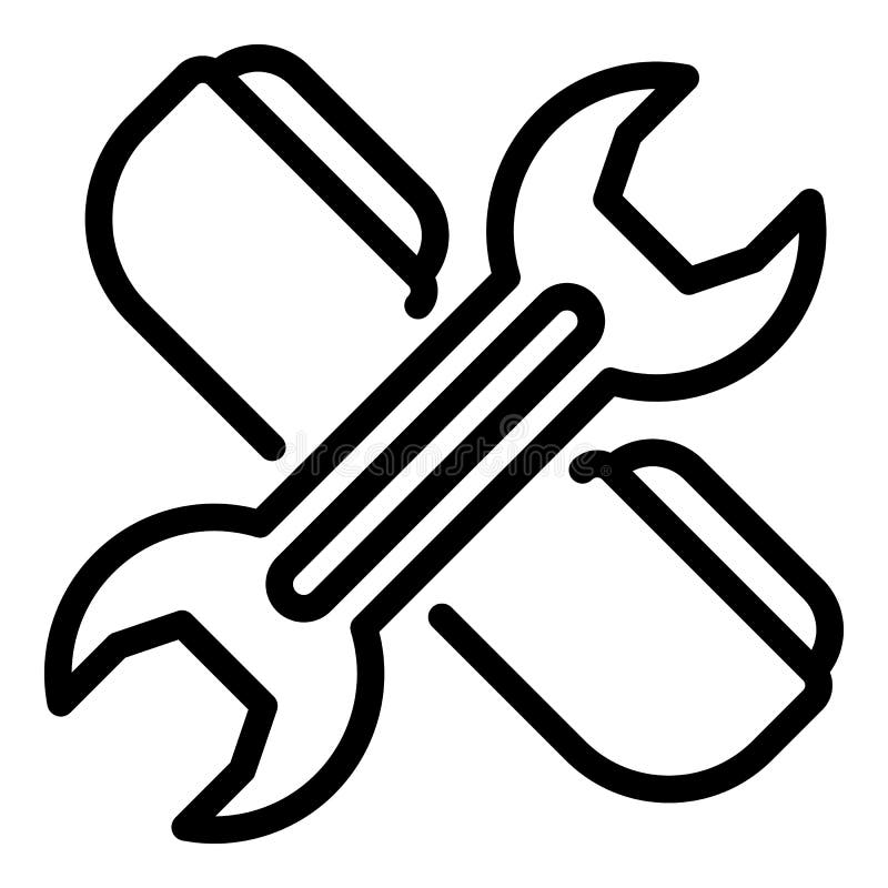 Call service center icon, outline style stock illustration