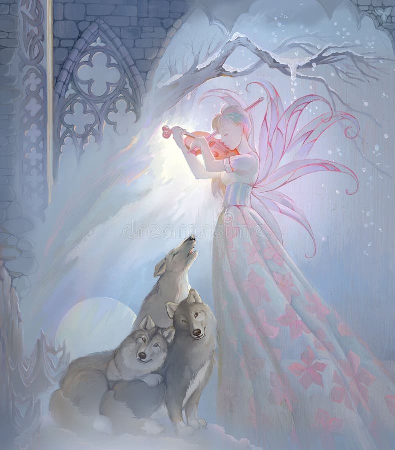 Fairy Fighting Ice Wolf