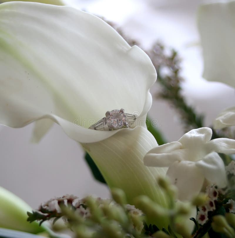 Calla Lily and Engagement Ring