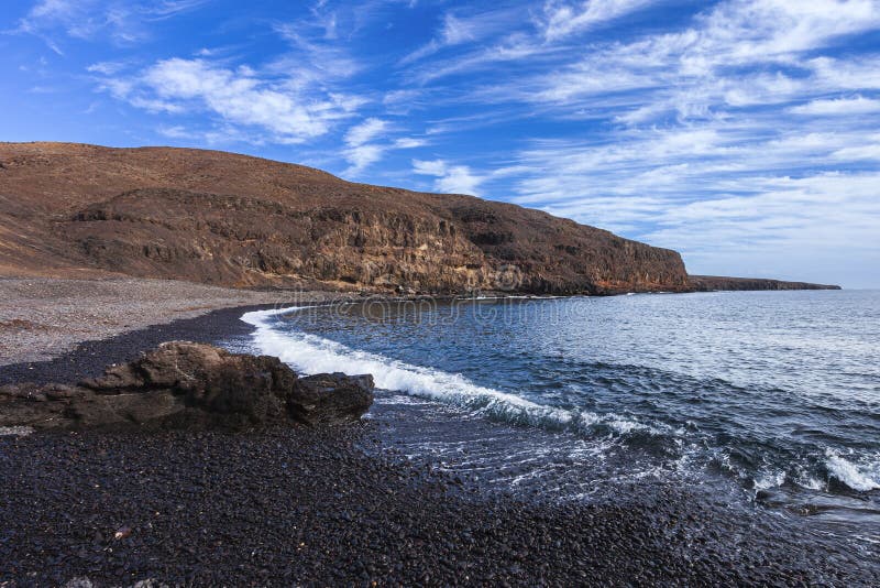 Black Sand Beach on the East Coast of Fuerteventura Stock Photo Image Black Sand Beach on the East Coast of Fuerteventura Stock Photo Image