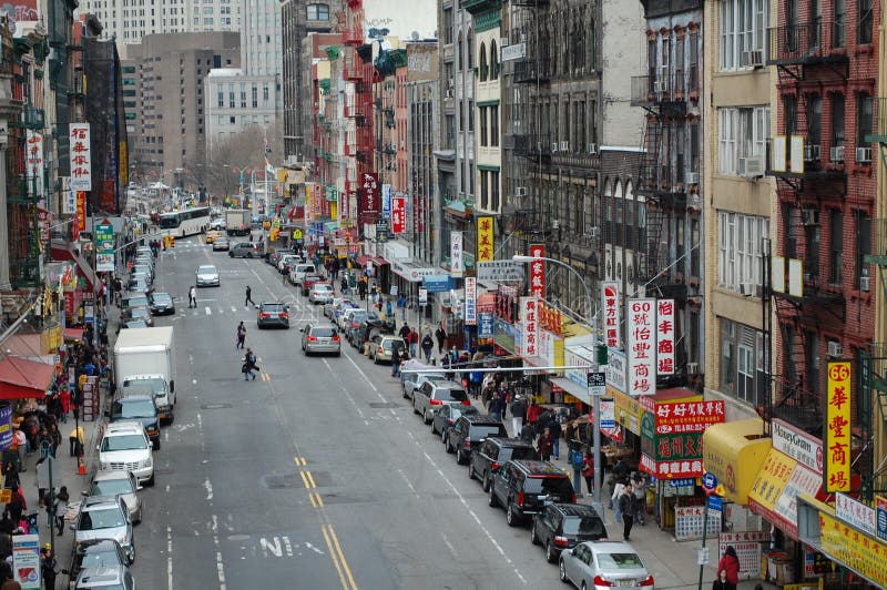 Calle en la ciudad de New York City China imagen de archivo libre de regalías