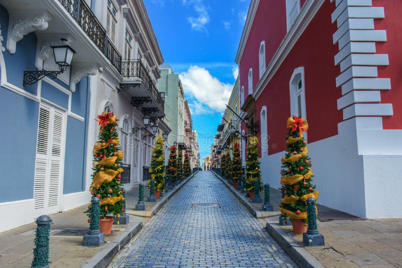 Calle la Fortaleza San Juan velho fotos de stock royalty free Calle la Fortaleza San Juan velho fotos de stock royalty free