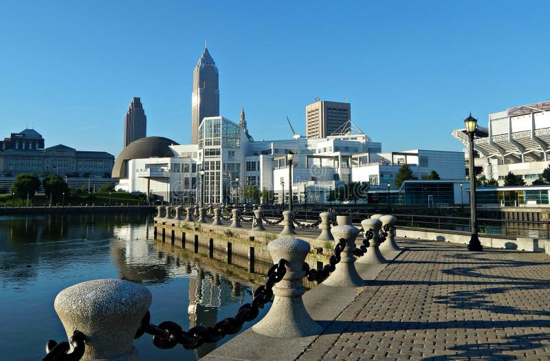 Calle Pier Downtown Cleveland, Ohio del E. 9no foto de archivo libre de regalías Calle Pier Downtown Cleveland, Ohio del E. 9no foto de archivo libre de regalías