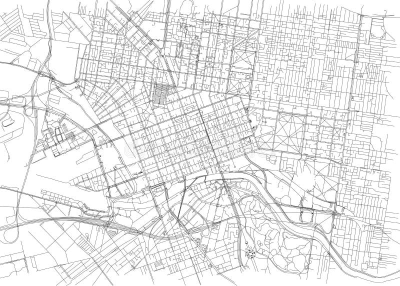 Calles de Melbourne, mapa de la ciudad, Australia ilustración del vector Calles de Melbourne, mapa de la ciudad, Australia ilustración del vector