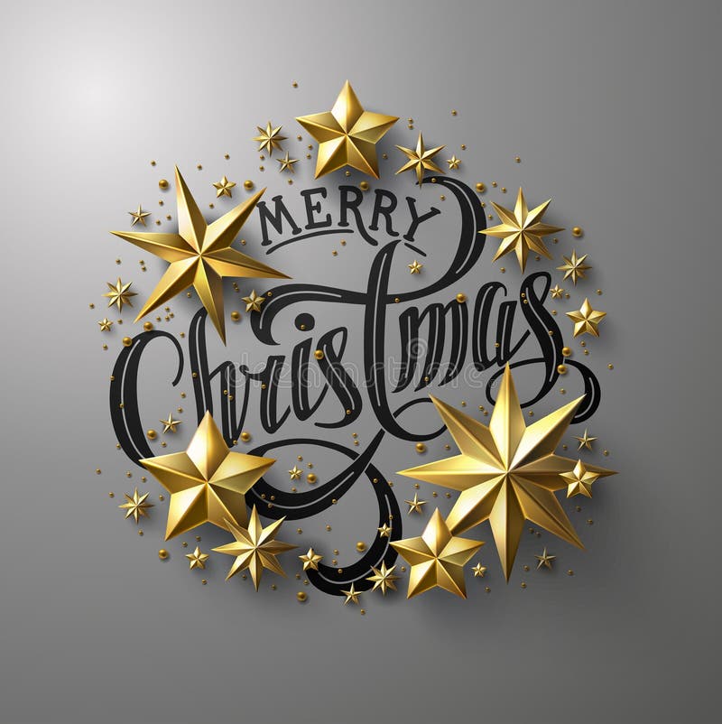 Calligraphic bokstäver för glad jul royaltyfri illustrationer