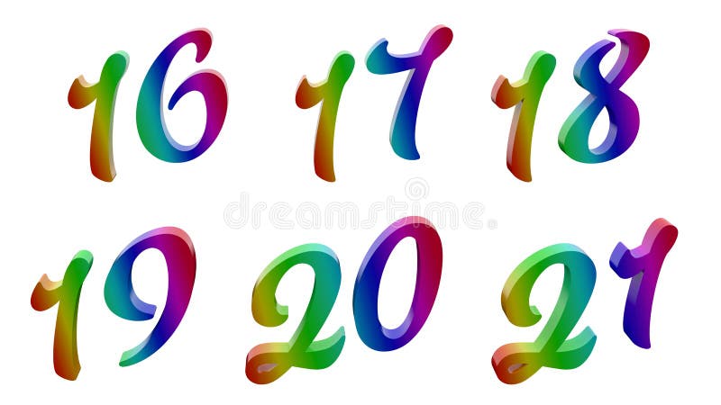 Calligraphic 3D framförda siffror, nummer