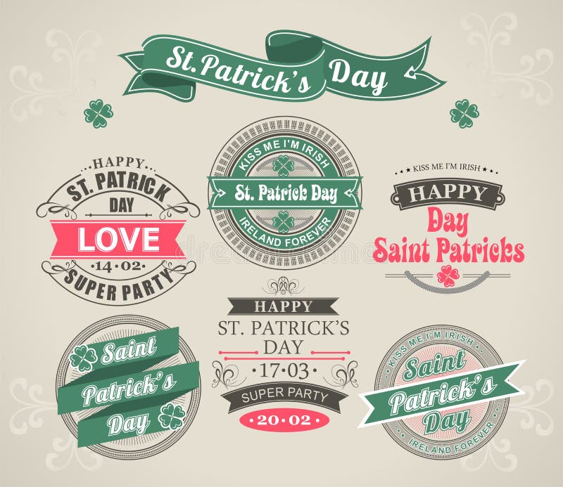 Calligraphic dag för designbeståndsdelSt. Patricks royaltyfri illustrationer Calligraphic dag för designbeståndsdelSt. Patricks royaltyfri illustrationer