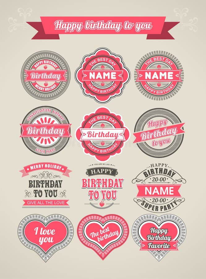 Calligraphic Design Elements birthday royalty free illustration Calligraphic Design Elements birthday royalty free illustration