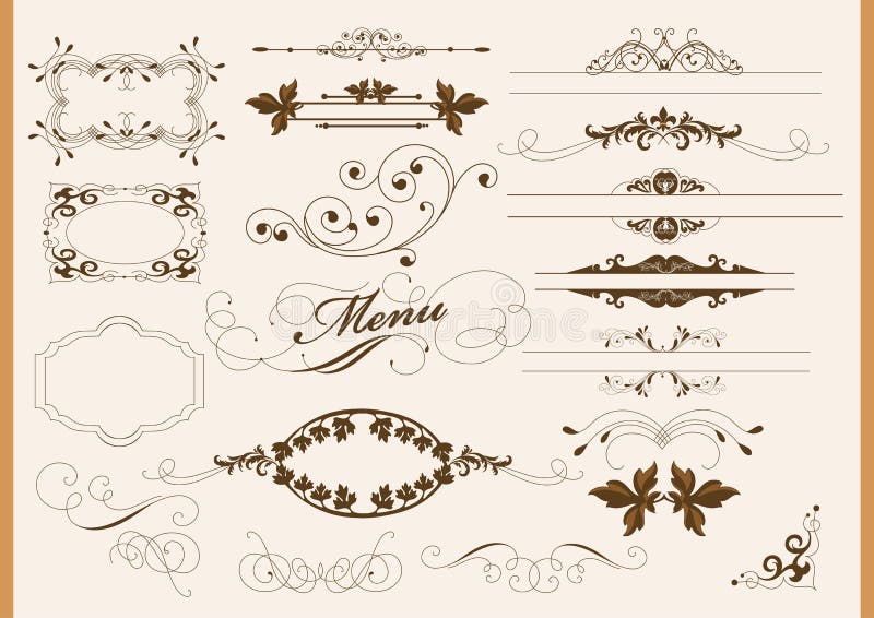 Calligraphic design elements and page decoration