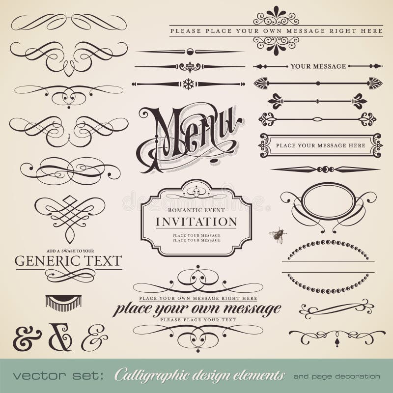 Calligraphic designelement royaltyfri illustrationer