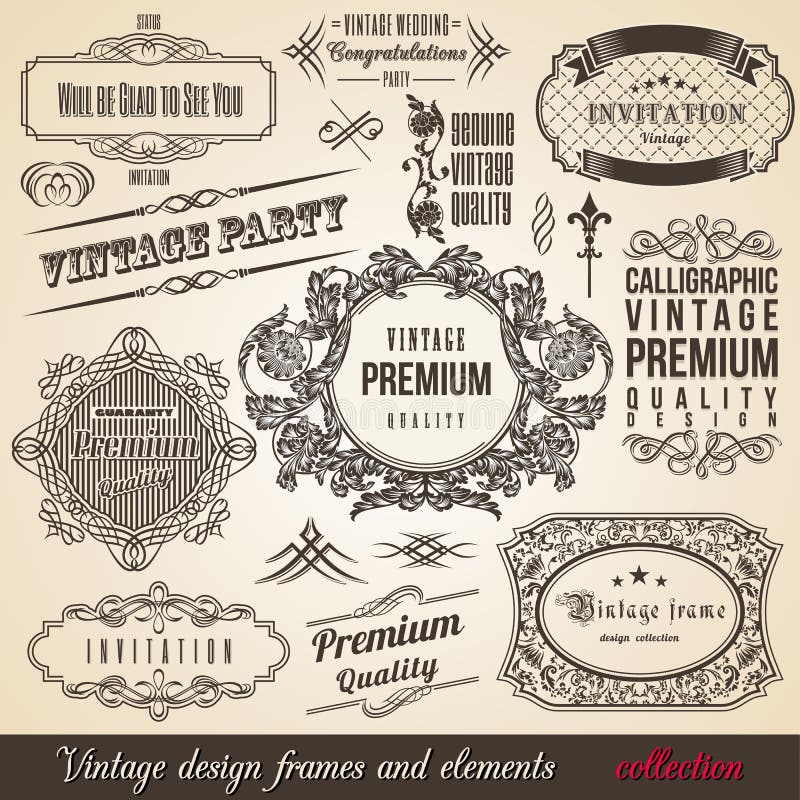 Download Calligraphic Element Border Corner Frame Collectio Stock ...